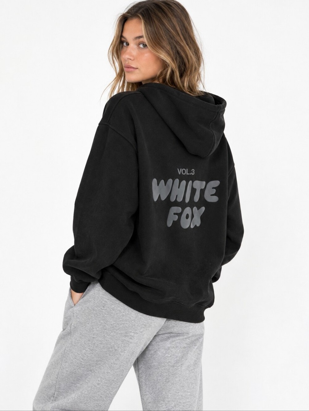 White Fox  Vol 3 Offstage Oversized Onyx Hoodie Sweatshirt S/M